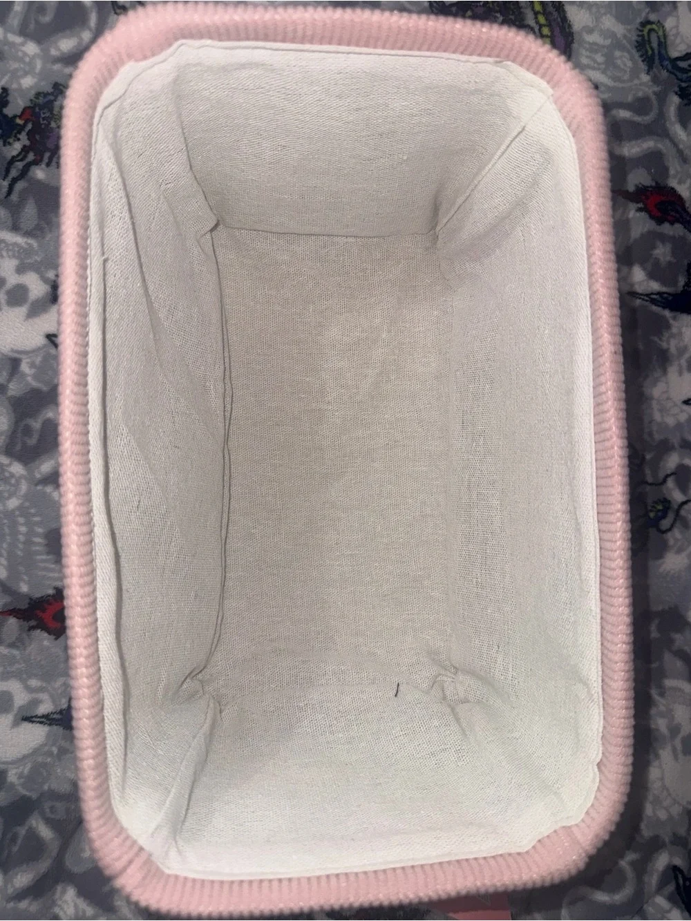 Juicy Couture Blush Pink Corduroy Storage Bin Basket